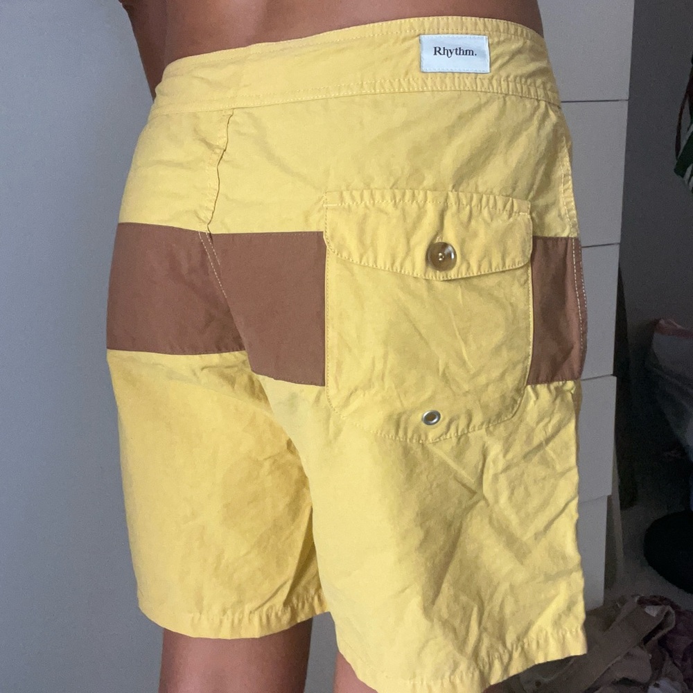 Rhythm Yellow and Brown Cargo Shorts